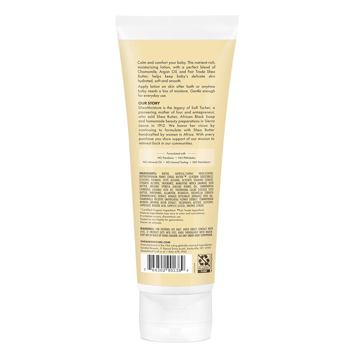 SheaMoisture Baby Lotion for Dry Skin and Clear Skin Raw Shea, Chamomile and Argan Oil with Shea Butter 8 oz - Image 2